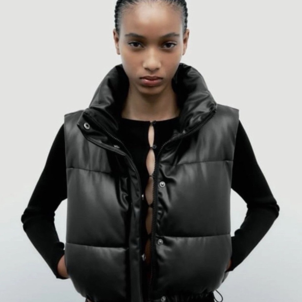 Zara Black Puffer Vest